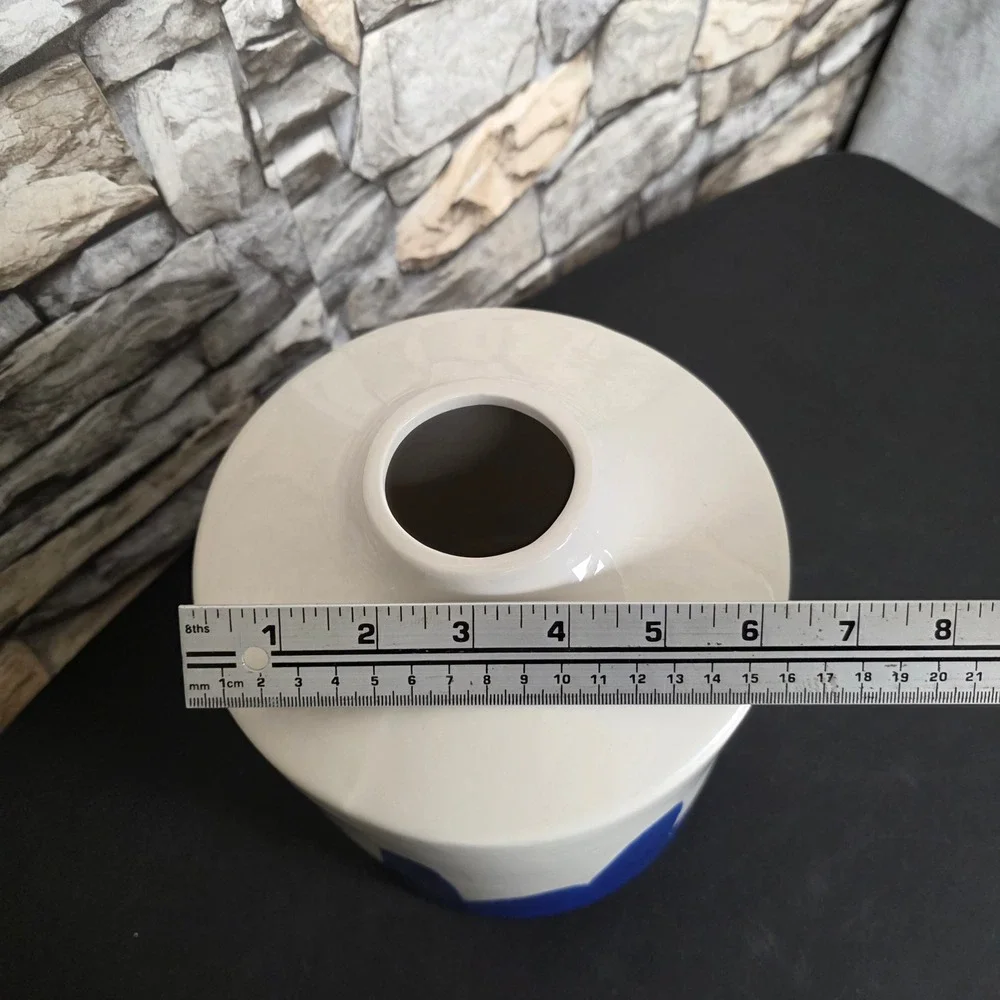 Project 62 Stoneware Vase White Blue Drip‎ Glaze Handcrafted Decorative 9